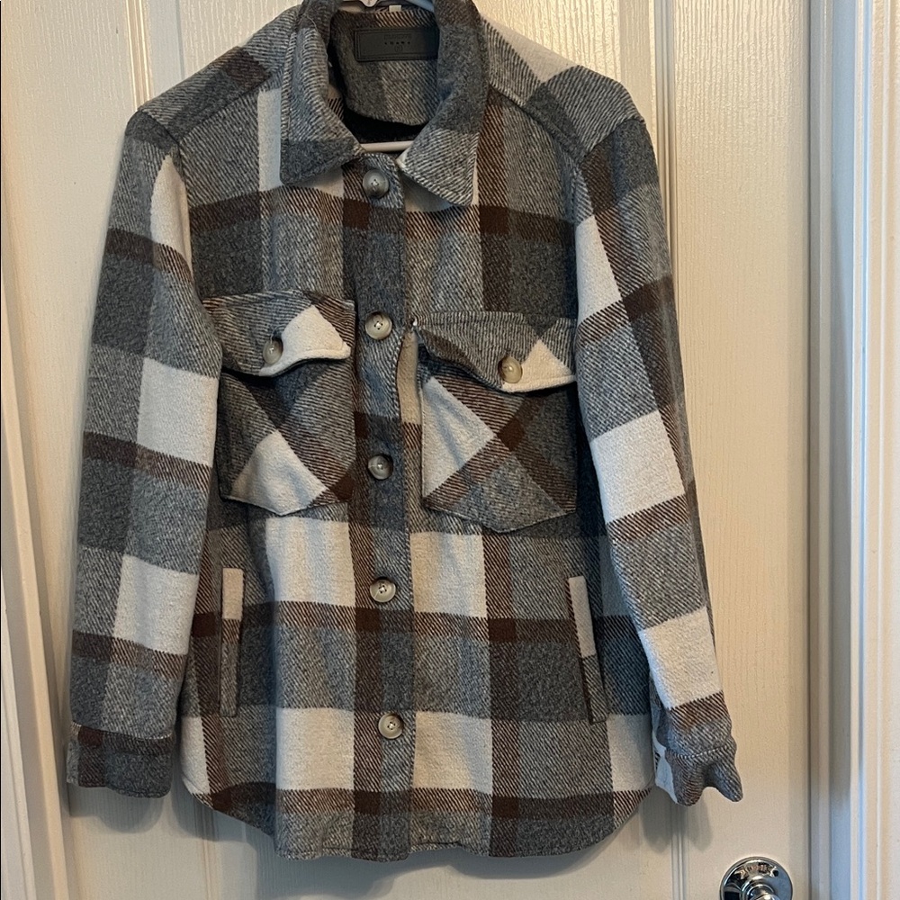 Blanknyc- Plaid Button-Up Jacket - S